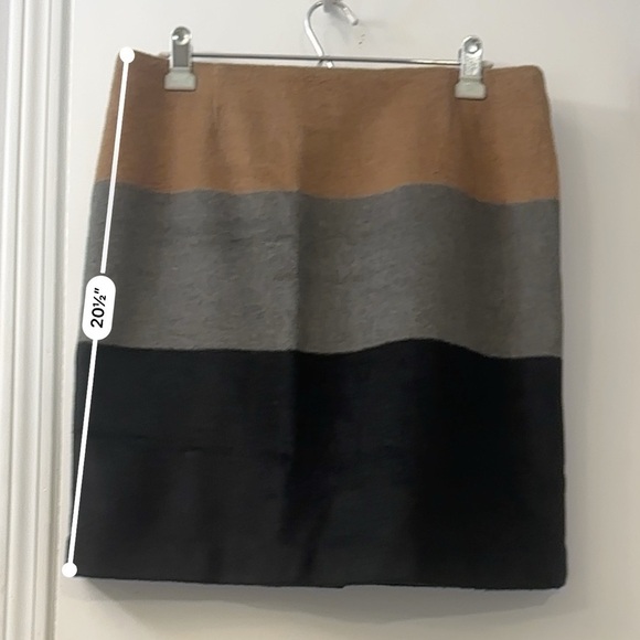 Amanda + Chelsea Women’s Colorblock Wool Blend Skirt Brown/Gray/Black Size 12 - Picture 7 of 10